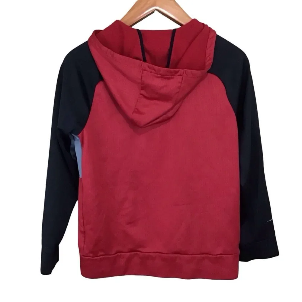 Nike Therma-Fit Jacket Boys XL‎ Red Black Hooded Full Zip